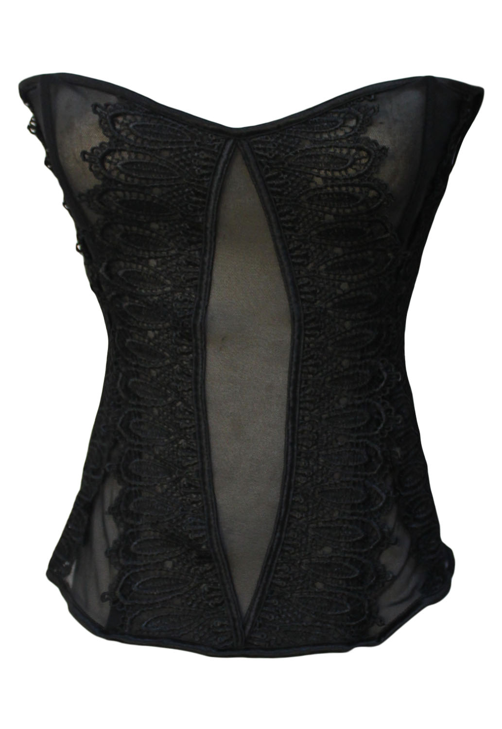 Black Gorgeous Corset with Garter-YOKO1160-black