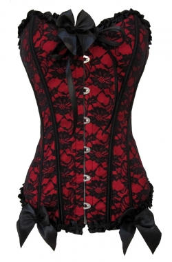 Lace and Bows Burlesque Corset-YOKO5143